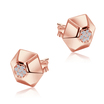 Hexagon Shaped With CZ Stone Silver Ear Stud STS-5532
